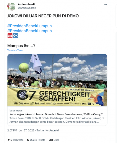 [Cek Fakta] Jokowi Didemo Warga Jerman? Cek Faktanya