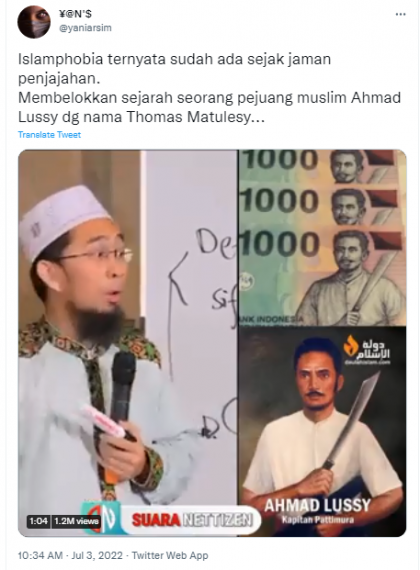 [Cek Fakta] Siapa Sebenarnya Nama Asli Kapitan Pattimura? Simak Faktanya