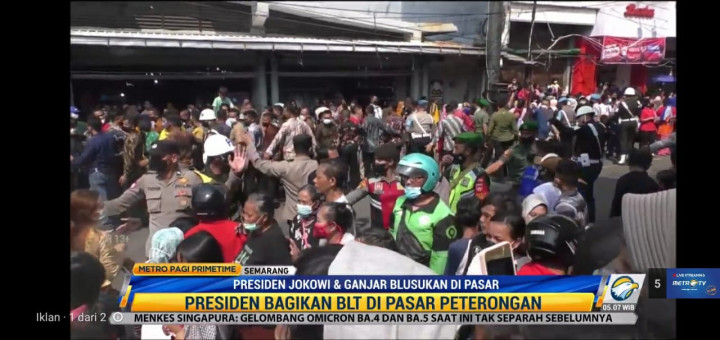 Jokowi dan Ganjar <i>Blusukan</i> ke Pasar Peterongan Semarang