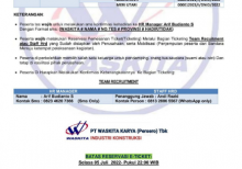 [Cek Fakta] Benarkah Ini Nomor SMS dan WA Resmi Panitia Rekrutmen Waskita Karya? Simak Faktanya