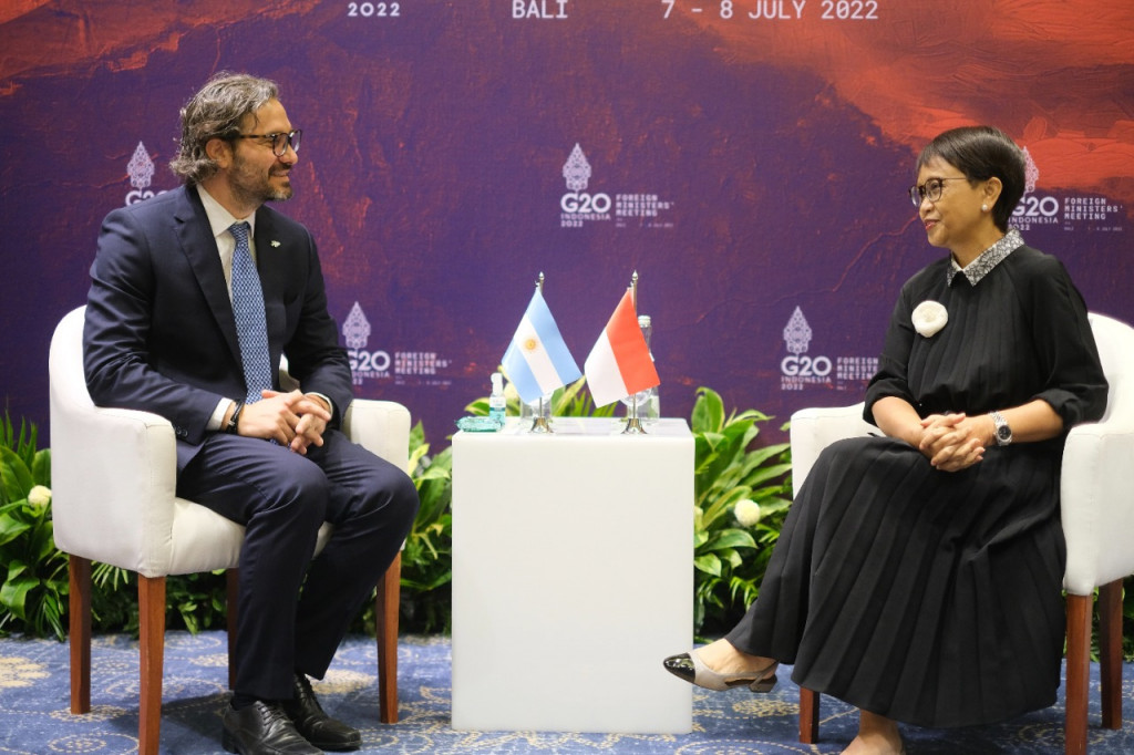 Argentina's top diplomat is in Bali to attend the G20 Foreign Ministers Meeting on July 7-8, 2022. (Photo: Indonesia MoFA)