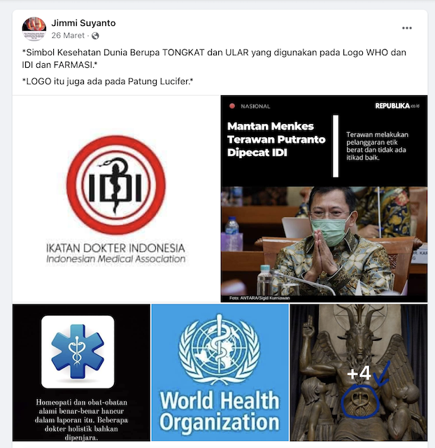 Tangkapan layar pemberitaan palsu di media sosial. Foto: Facebook