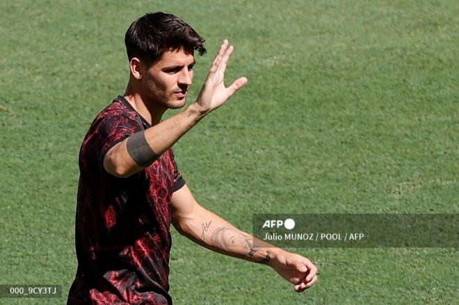 Penyerang Atletico Madrid, Alvaro Morata (AFP/Julio Munoz)