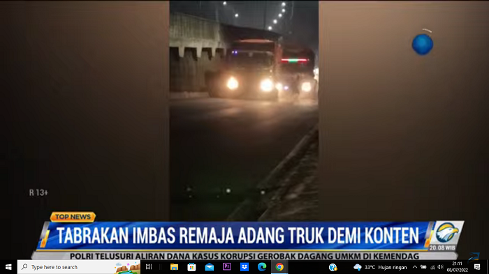 Lagi, Demi Konten Sekelompok Remaja Adang Truk hingga Sebabkan Kecelakaan