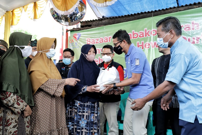 Menparekraf Sandiaga Uno kawasan Kuningan, Jaksel. (Istimewa)