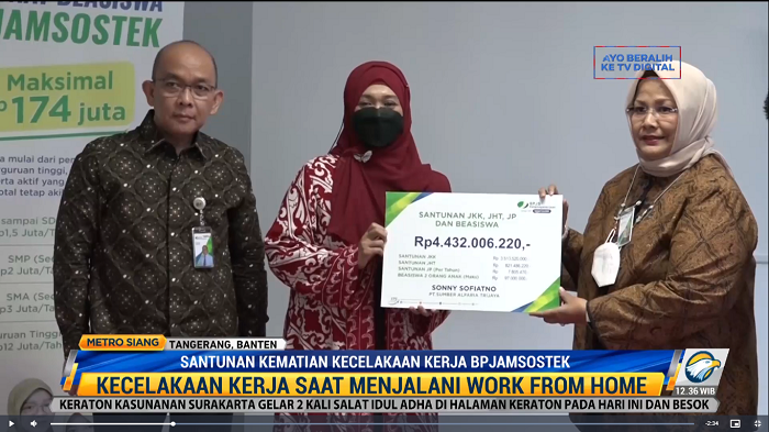 Pekerja Meninggal saat WFH, BPJS Ketenagakerjaan Santuni Ahli Waris Rp4,4 Miliar