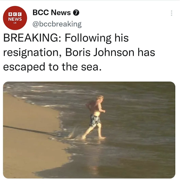 [Cek Fakta] Beredar Foto Boris Johnson Kabur ke Pantai Usai Mengundurkan Diri? Begini Faktanya