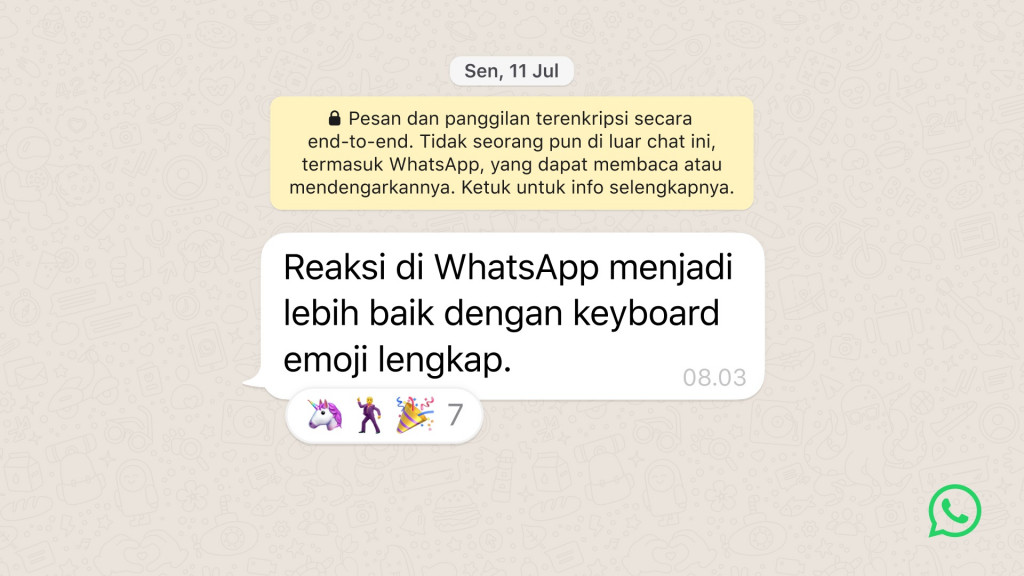 Ilustrasi fitur emoji WhatsApp Reaction.