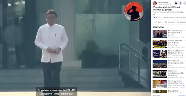 [Cek Fakta] Beredar Video Jokowi Telah Melantik Ahok sebagai Menpan-RB? Begini Faktanya