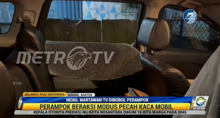 Mobil Wartawan TV Dibobol Perampok di Serang