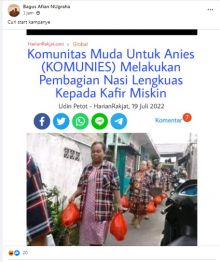 [Cek Fakta] Foto Pendukung Anies Baswedan Curi Start Kampanye Bagi-Bagi Kebutuhan Pokok? Ini Faktanya
