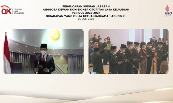 Sah! Dewan Komisioner OJK Periode 2022-2027 Resmi Dilantik
