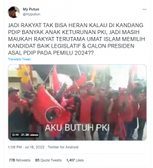 [Cek Fakta] Video Segerombolan Orang Berbaju PDIP Mengaku Butuh PKI? Ini Faktanya