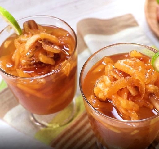 Sontek resep es rujak blewah kurma yang manis, segar, serta berserat. (Foto: Dok. Endeus TV)