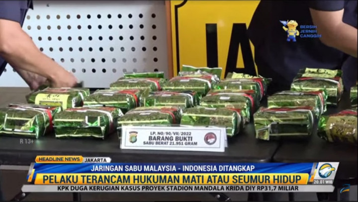 Bekuk Bandar Narkoba Indonesia-Malaysia, Polisi Sita 22 Kg Sabu