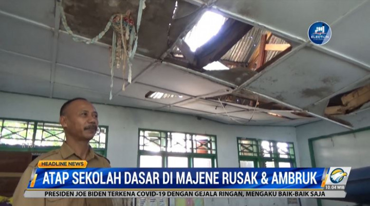 Atap SDN 39 Cilallang Majene Nyaris Ambruk, 2 Tahun Tak Diperbaiki