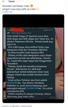 [Cek Fakta] Sedang Terjadi Fenomena Albelian Cuaca Dingin yang Buat Badan Pegal hingga Batuk? Ini Faktanya