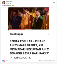 [Cek Fakta] Benarkah Koalisi Indonesia Bersatu Pinang Anies Baswedan Maju Pilpres 2024? Ini Faktanya