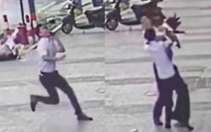 Seorang Pria Berhasil Selamatkan Balita yang Jatuh dari Gedung Lantai 6