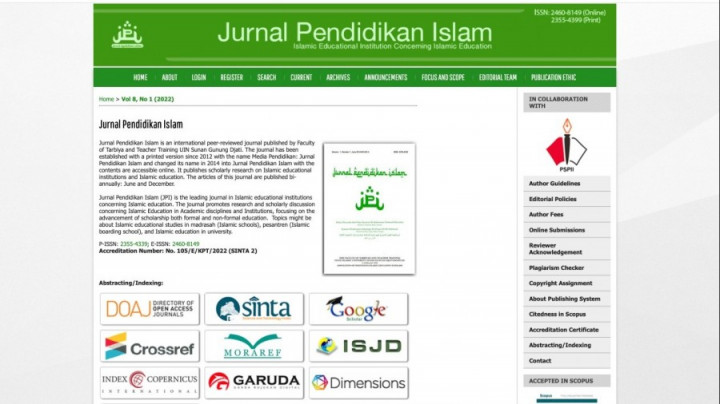 Jurnal Pendidikan Islam UIN Bandung Terindeks Scopus