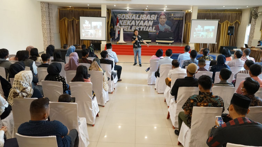 Staf Khusus Menteri Hukum dan HAM, Bane Raja Manalu pada Sosialisasi Kekayaan Intelektual di Marina Hotel, Kabupaten Asahan, Sumatera Utara, Sabtu, 30 Juli 2022. IST