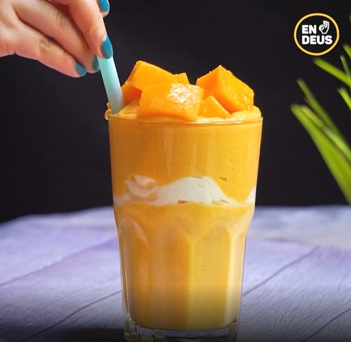 Yuk, buat kembali resep mango slush Thailand minuman ala Thailand yang pasti nikmat. (Foto: Dok. Endeus TV)