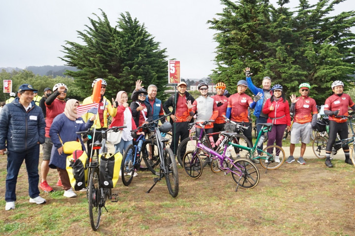 Sambut HUT ke-77 RI, WNI dan Diaspora Ikuti Gowes Merdeka di San Francisco