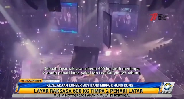 Layar Raksasa Seberat 600 Kg Timpa 2 Orang Saat Konser Boyband di Hongkong