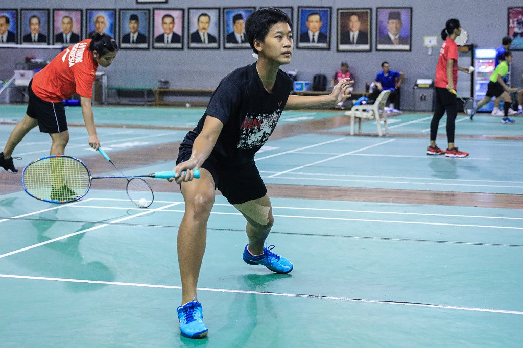Sesi latihan Putri KW jelang Kejuaraan Dunia Bulu Tangkis 2022. (Foto: Tim Media dan Humas PBSI)