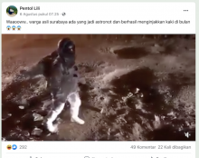 [Cek Fakta] Video Penampakan Warga Surabaya Berhasil Menginjakkan Kaki di Bulan? Begini Faktanya