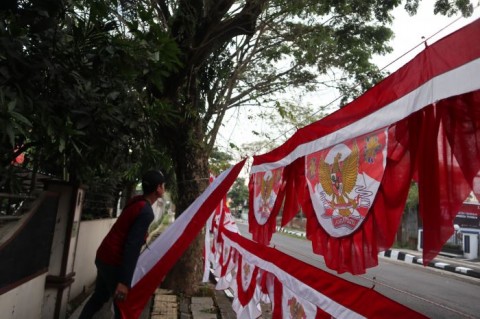 Pernak-pernik Bendera Merah Putih. Foto: MI.