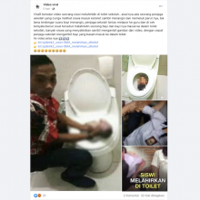 [Cek Fakta] Beredar Foto Siswi SMA Melahirkan di Toilet Sekolah? Cek Faktanya