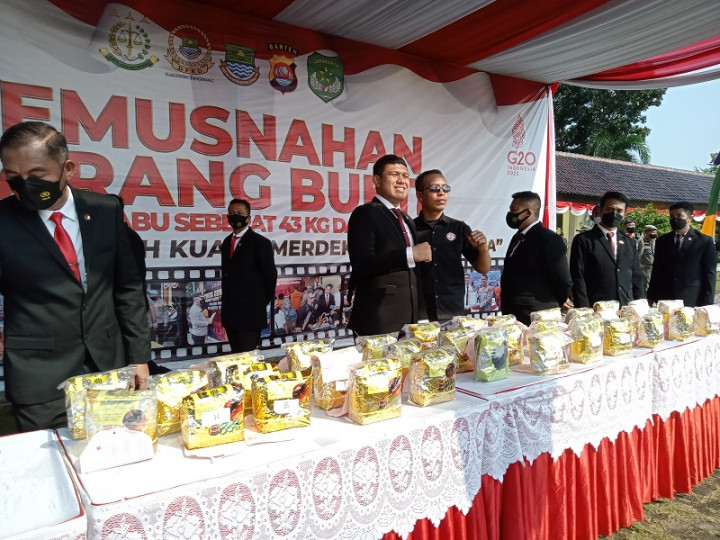 Polresta Tangerang Musnahkan 43 Kilogram Sabu di HUT RI