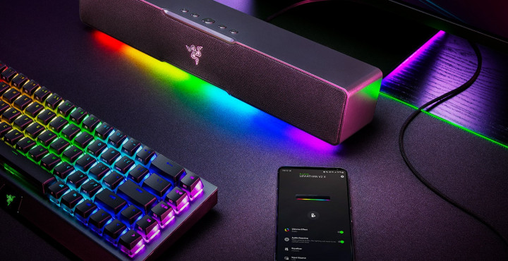 Razer Leviathan V2 X Meluncur, Speaker Soundbar PC Tampilan RGB