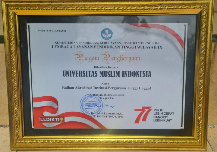 Raih Akreditasi Unggul, UMI Diganjar Penghargaan oleh LLDikti IX