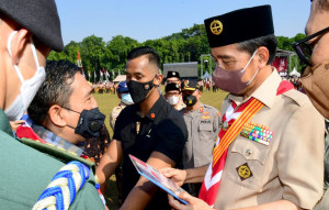 Jokowi Acungi Jempol Pelaksanaan Jambore Nasional XI 2022