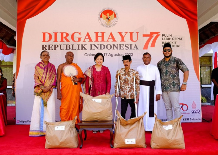 Dubes RI Serahkan Bantuan ke Sri Lanka Usai Upacara HUT ke-77 RI