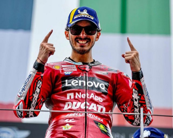 Selebrasi Pecco Bagnaia di podium MotoGP Austria. (instagram @pecco63)