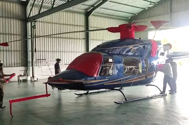 Penampakan Helikopter Milik Surya Darmadi yang Disita Kejagung