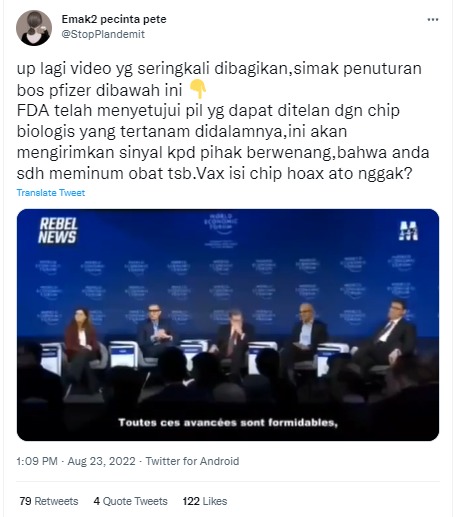 [Cek Fakta] Benarkah Bos Pfizer Sebut FDA Setujui Vaksin Isi Chip? Ini Faktanya