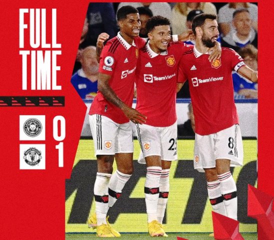 Jadon Sancho Bawa MU Raih Tiga Poin di Kandang Leicester