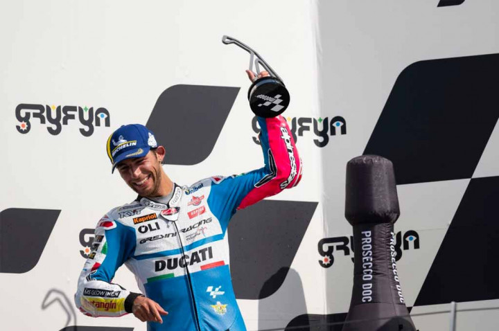 Nyaris Nabrak, Bastianini Malah Cetak Fastest Race Lap di MotoGP Misano