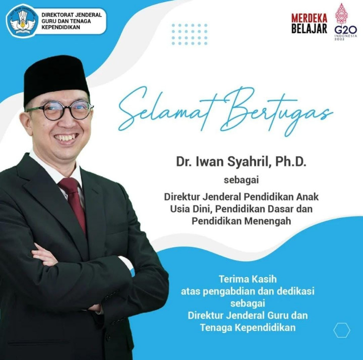 Selamat! Iwan Syahril Kini Jabat Dirjen PAUD Dikdasmen Gantikan Jumeri