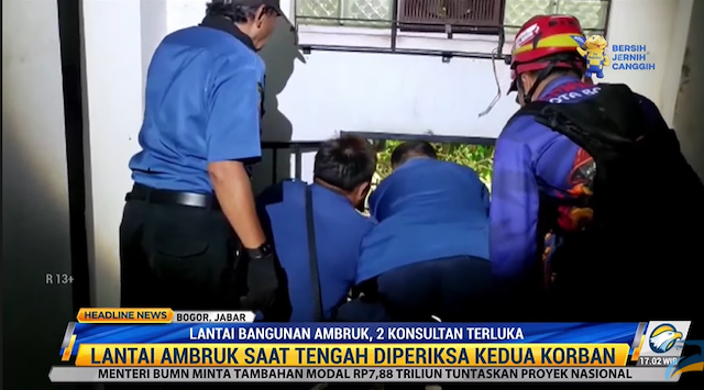 Lantai Bangunan di Bogor Ambruk, 2 Orang Luka Berat Tertimpa Puing-puing Bangunan
