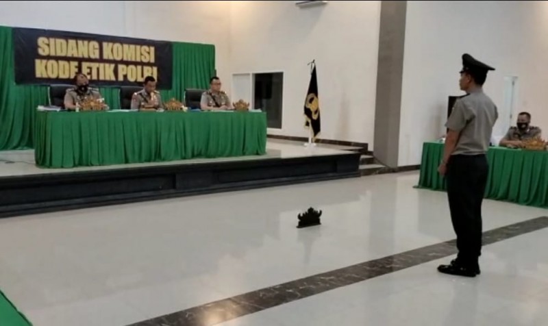 Sidang kode etik profesi Polri yang digelar di Polres Lampung Tengah. dok Polda Lampung