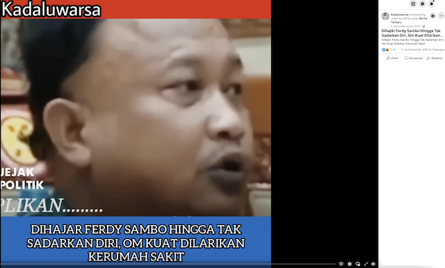 [Cek Fakta] Kuat Ma'ruf Dilarikan ke Rumah Sakit karena Dihajar Ferdy Sambo? Begini Faktanya