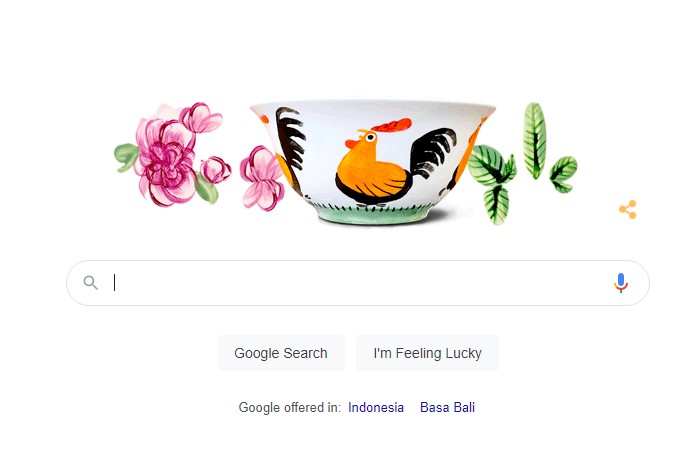 Makna Mangkuk Ayam Jago di Google Doodle Hari Ini