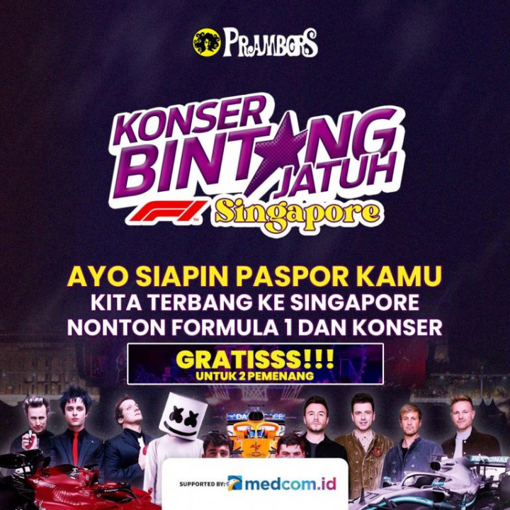 Konser Bintang Jatuh 2022 Berhadiah Nonton F1 di Singapura, Gratis!