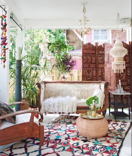 Ruang tamu rumah dengan konsep Bohemian (Foto: BHG)
