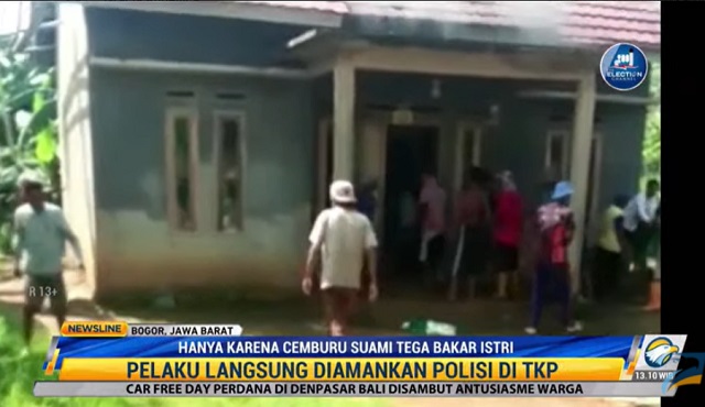 Suami Tega Bakar Istri Gara-gara Cemburu